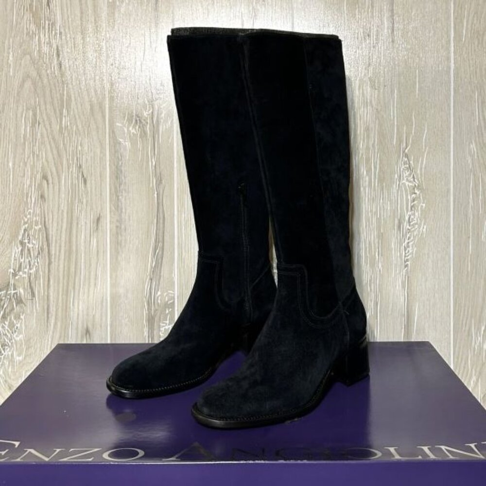 Enzo Angiolini Wynne Black Suede Fashion Boots 7.5 M